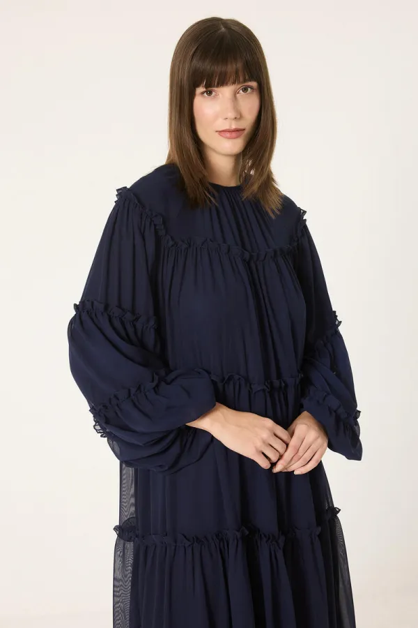 ROBE EN CHIFFON À VOLANTS