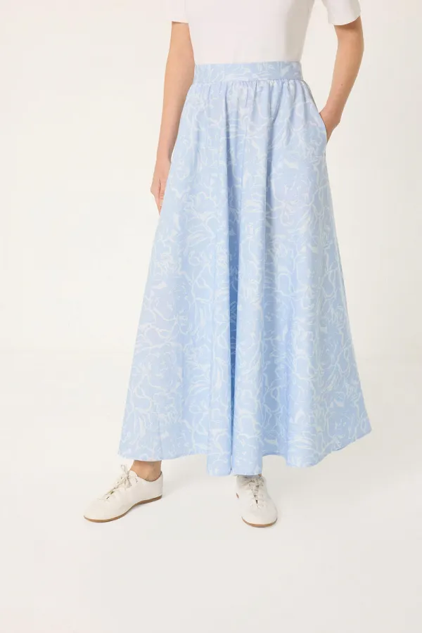 JUPE ÉVASÉE À MOTIFS