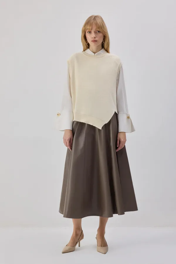 ASİMETRİK KESİM TRİKO SÜVETER