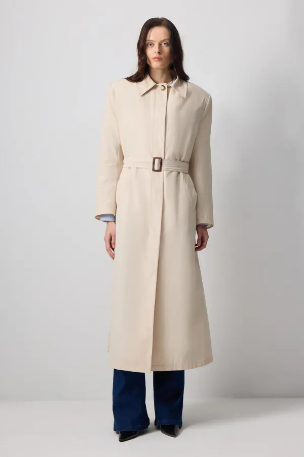 KEMERLİ OVERSIZE TRENÇKOT