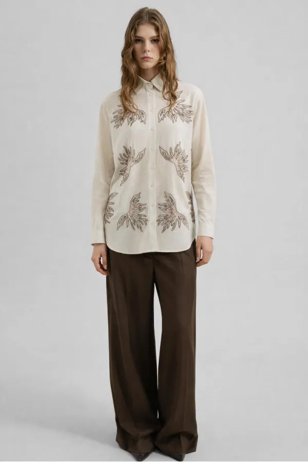 CHEMISE EN LIN BRODÉE