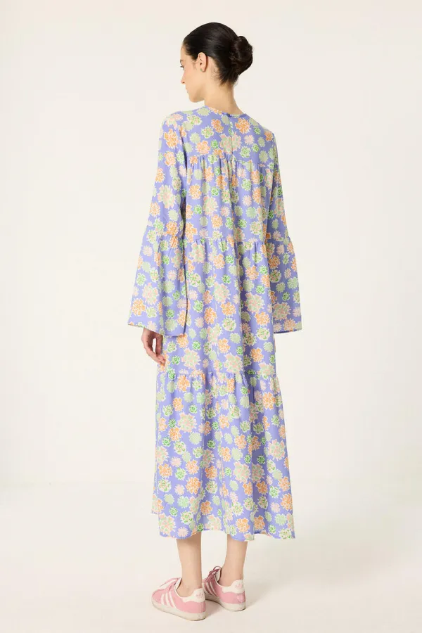PATTERNED RUFFLED DRESS PATTERNED RUFFLED DRESS