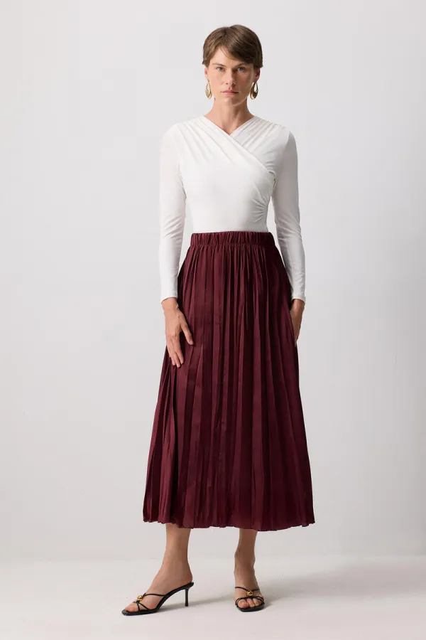 CRUSHED SATIN SKIRT CRUSHED SATIN SKIRT