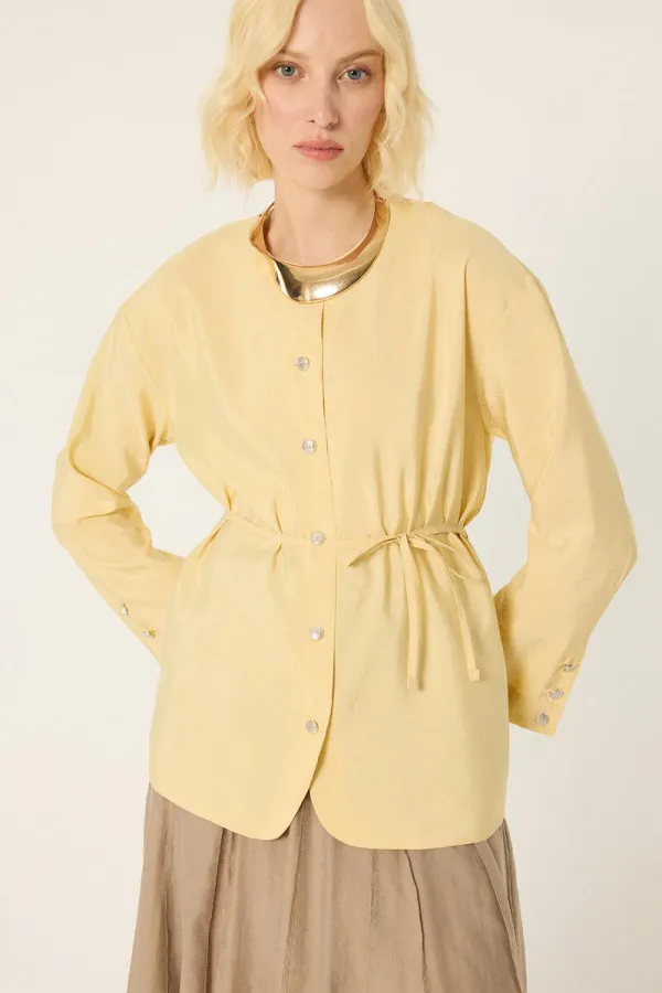 BELTED CUPRA SHIRT