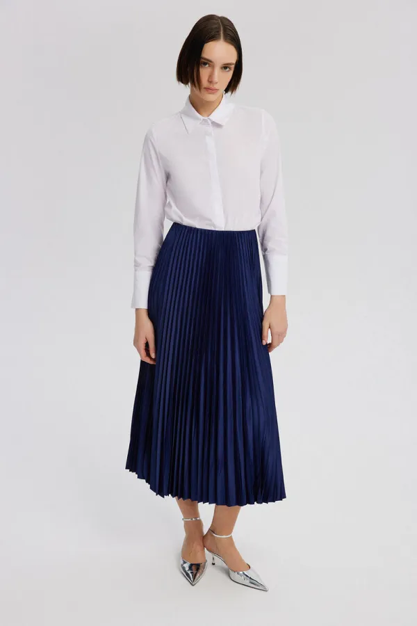JUPE PLISSÉE EN SATIN