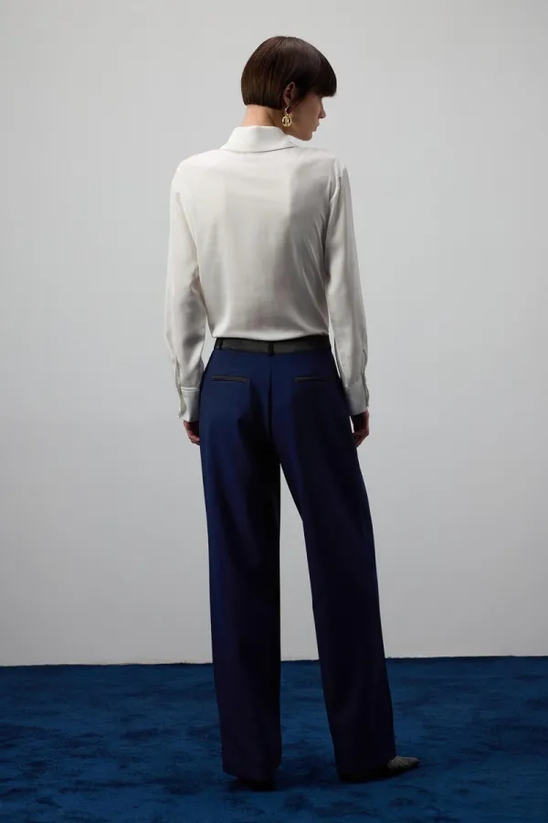 SATEN KEMERLİ PANTOLON