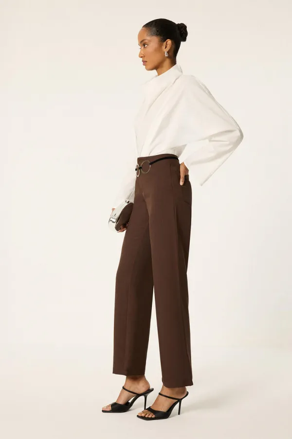 STRAIGHT FIT CREPE PANTS STRAIGHT FIT CREPE PANTS