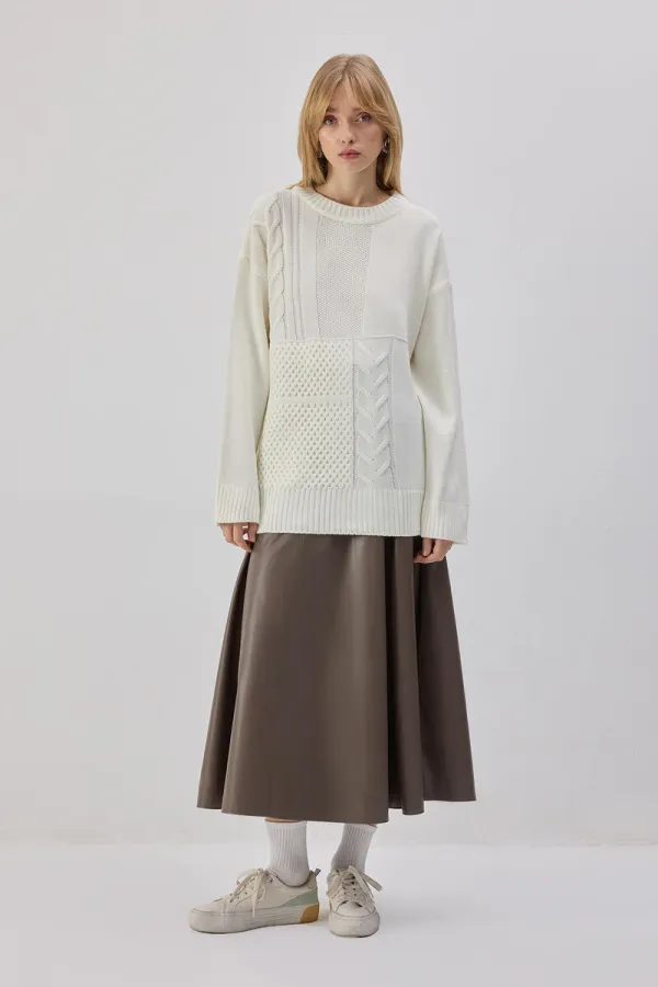 PULL EN MAILLE SURDIMENSIONNÉ À MOTIFS