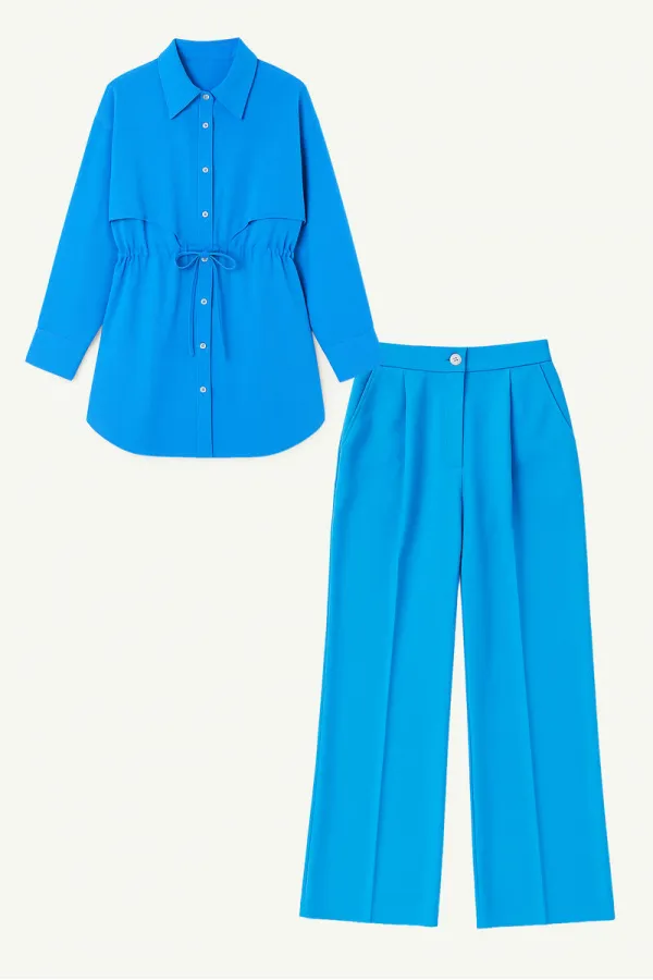 LINEN TEXTURED SHIRT AND TROUSER SET