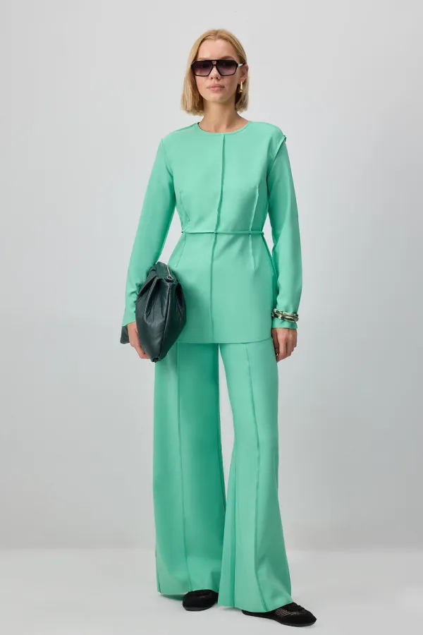 ENSEMBLE TUNIQUE ET PANTALON À CÔTES