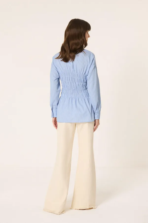 GİPE DETAYLI POPLİN GÖMLEK