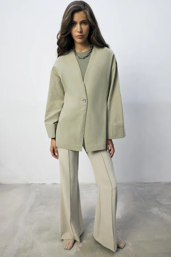 %100 PAMUK DÜĞMEli CEKET