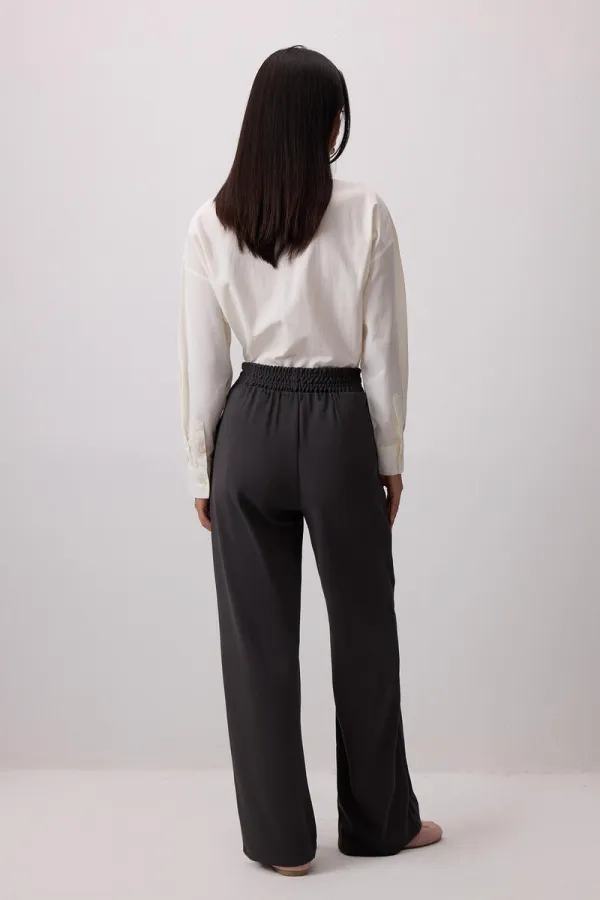 RIBBED PANTS WITH ELASTIC WAISTBAND RIBBED PANTS WITH ELASTIC WAISTBAND