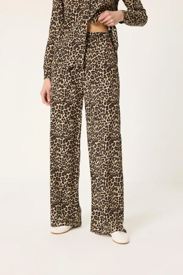 LEOPARD PRINT SHIRT AND TROUSER SET