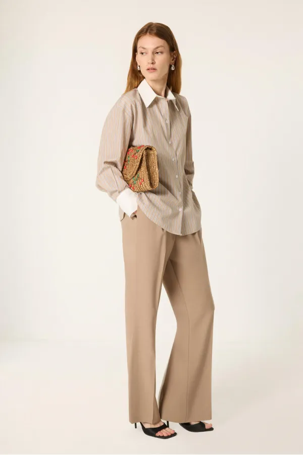 STRIPED WHITE COLLAR SHIRT STRIPED WHITE COLLAR SHIRT