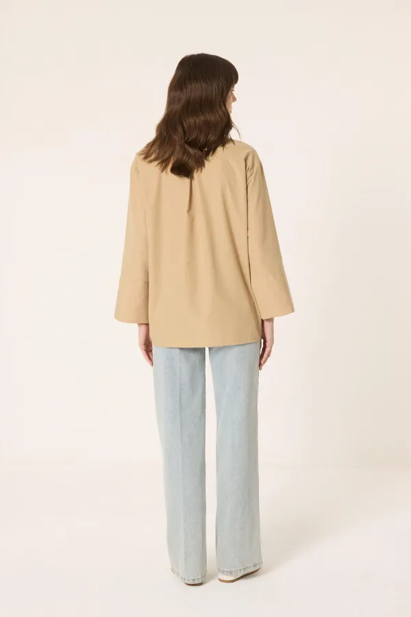 CHEMISE EN POPLINE AVEC NŒUD