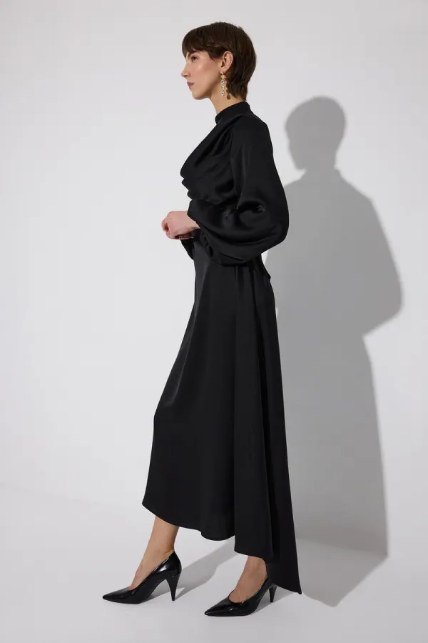 DEGAJE COLLARED BELTED DRESS DEGAJE COLLARED BELTED DRESS