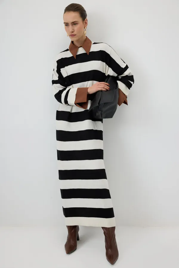 ÇİZGİLİ TRİKO ELBİSE