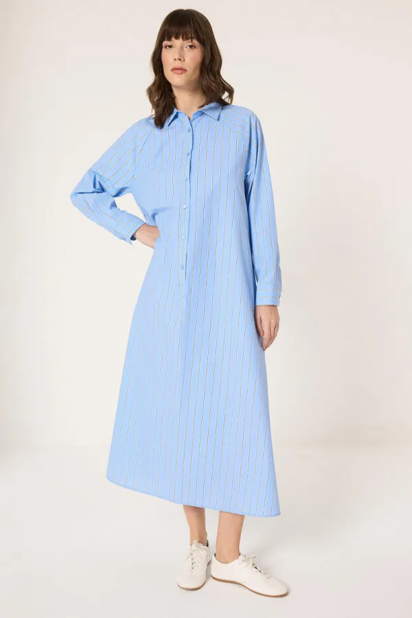 ÇİZGİLİ GÖMLEK ELBİSE