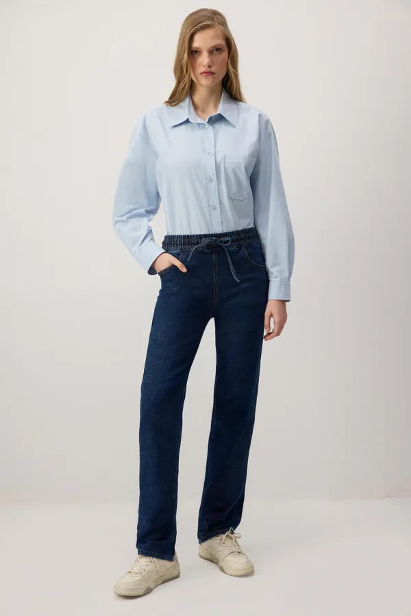 PANTALON EN JEAN AVEC TAILLE ÉLASTIQUE