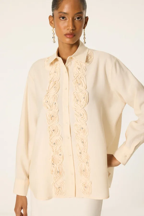 SHIRT WITH ROSE MOTIF