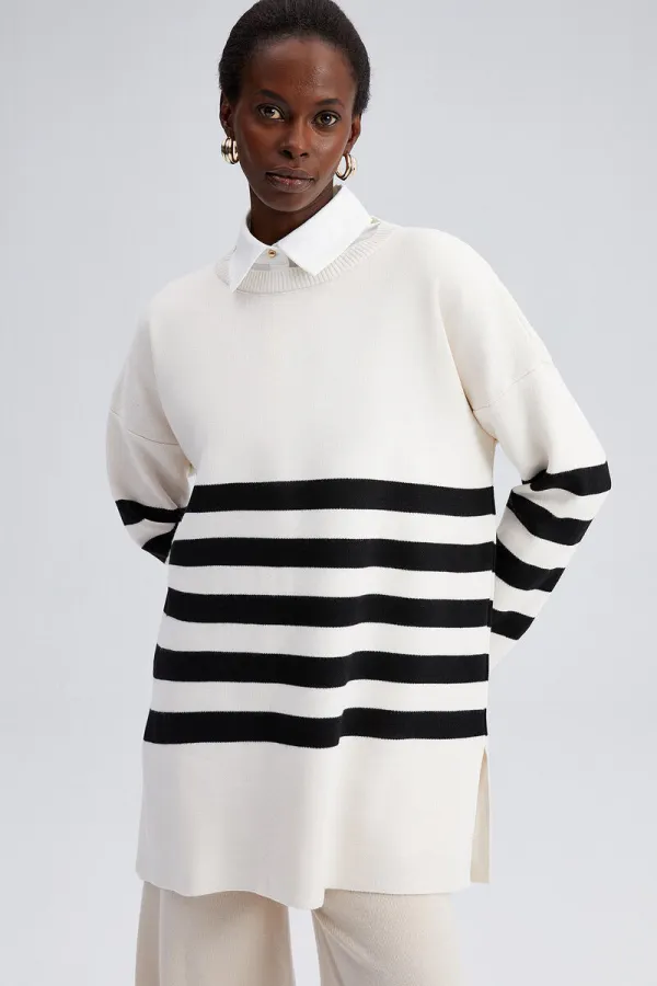 STRIPED KNITTED TUNIC
