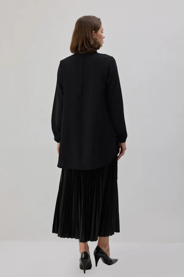 STAND COLLAR CREPE TUNIC