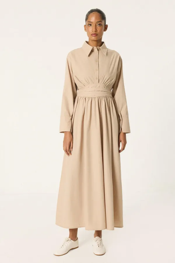 CORSET WAIST SHIRT COLLAR DRESS CORSET WAIST SHIRT COLLAR DRESS