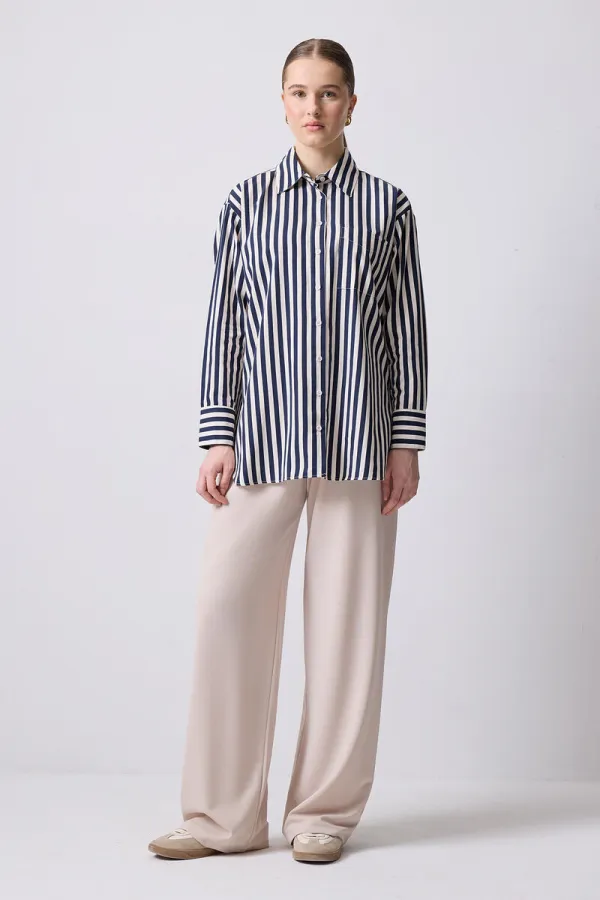 CHEMISE SURDIMENSIONNÉE À RAYURES ÉPAISSES