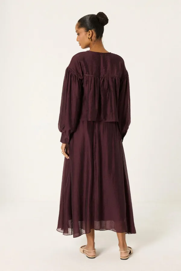 SKIRT SET WITH PIPING DETAIL