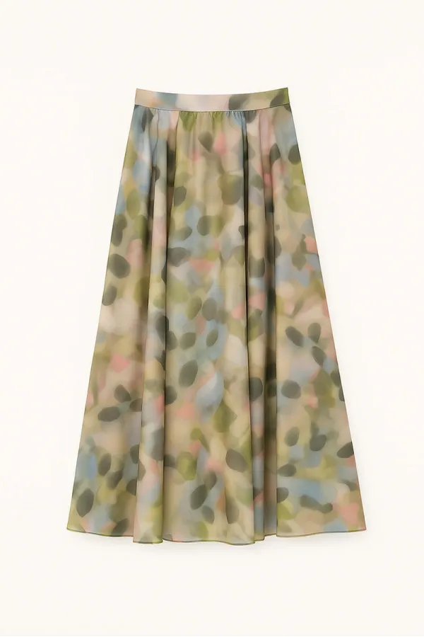 PATTERNED SATIN SKIRT PATTERNED SATIN SKIRT