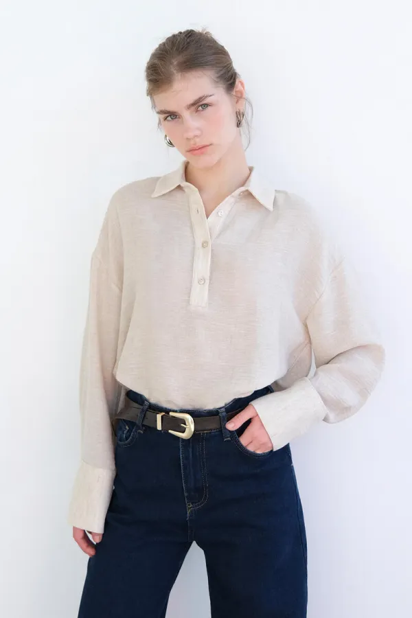 SHIRT COLLAR MELANGE TUNIC