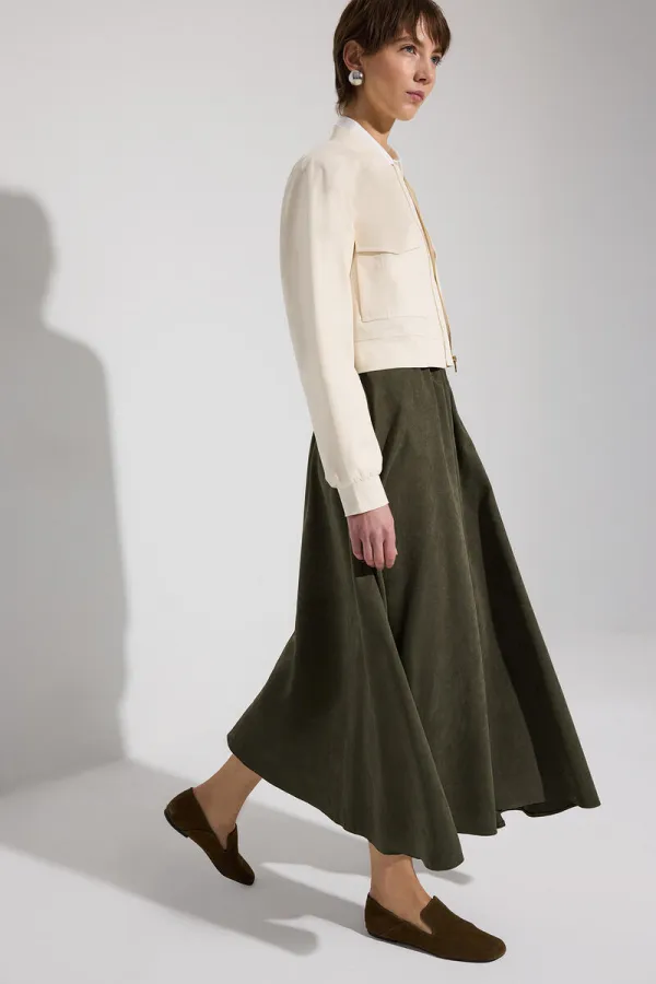 SUEDE SKIRT WITH ELASTIC WAISTBAND SUEDE SKIRT WITH ELASTIC WAISTBAND