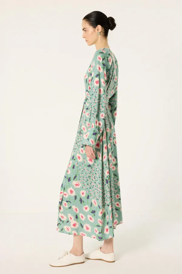 BELTED PATTERNED DRESS BELTED PATTERNED DRESS