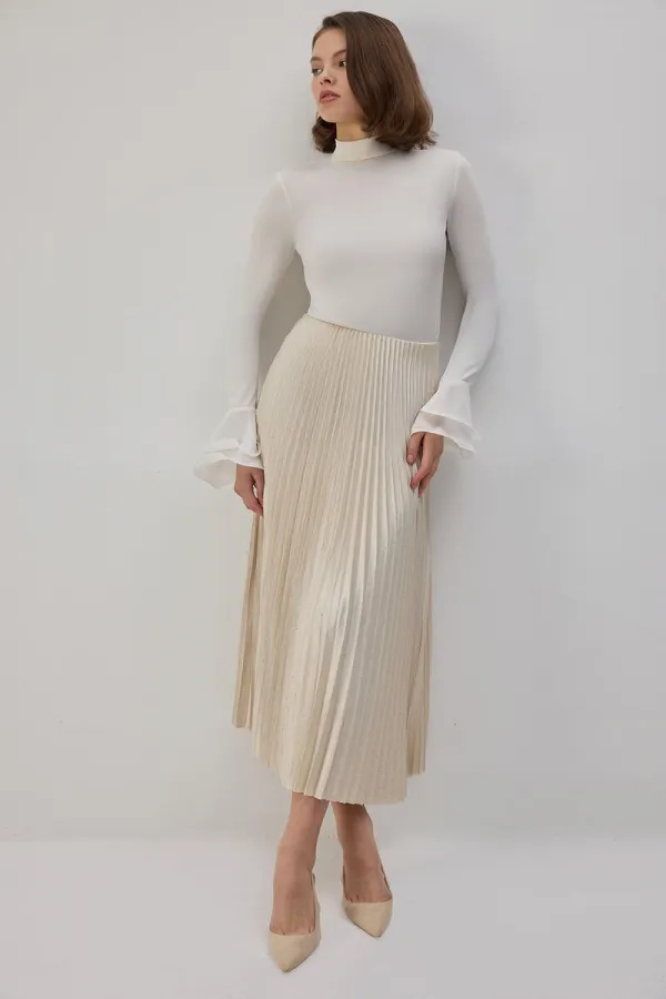 EMBELLISHED SATIN SKIRT EMBELLISHED SATIN SKIRT