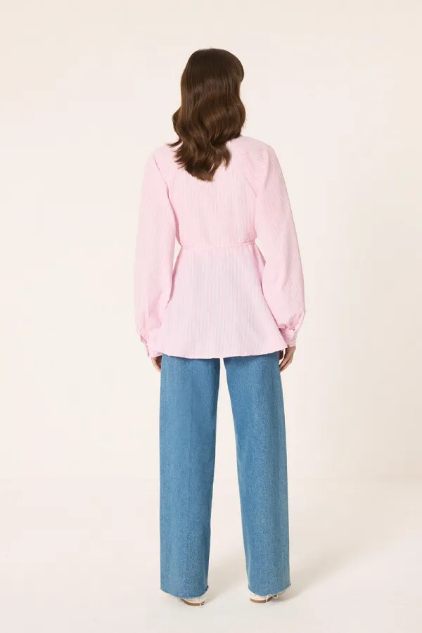 CHEMISE À PÉPLUME RAYÉE