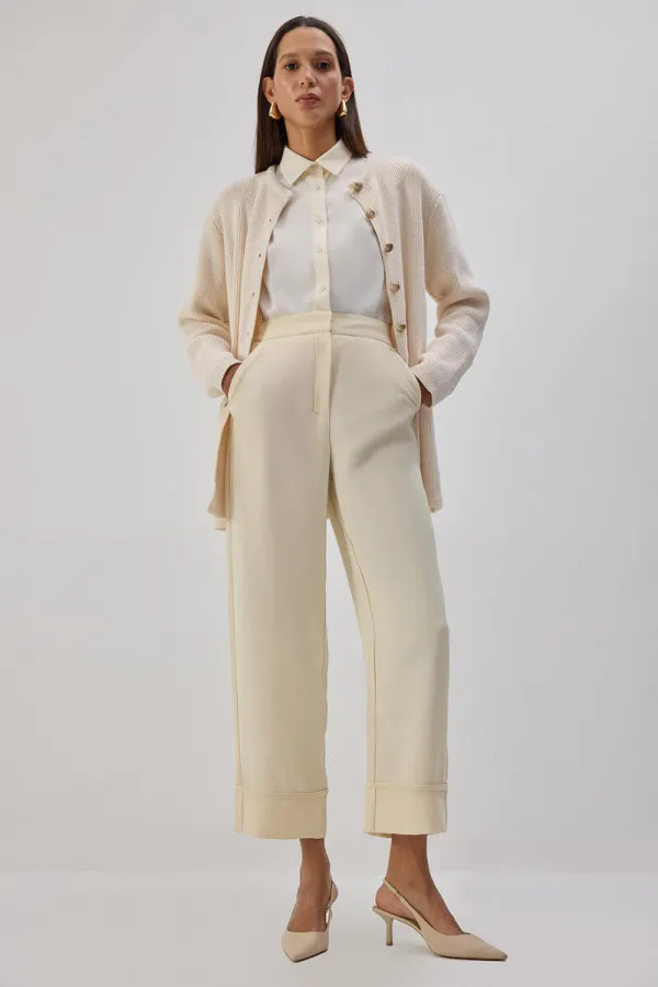 YÜKSEK BEL DUBLE PAÇA PANTOLON