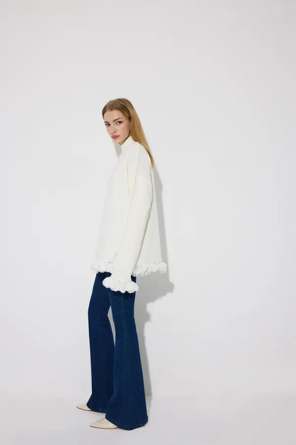 ŞİFON PÜSKÜLLÜ TRİKO KAZAK