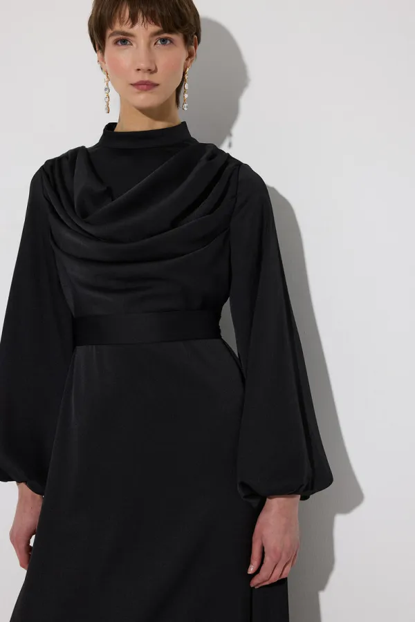 DEGAJE COLLARED BELTED DRESS DEGAJE COLLARED BELTED DRESS