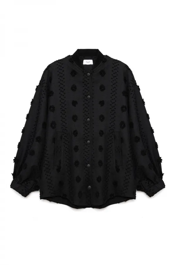 FLORAL LACE BOMBER JACKET FLORAL LACE BOMBER JACKET