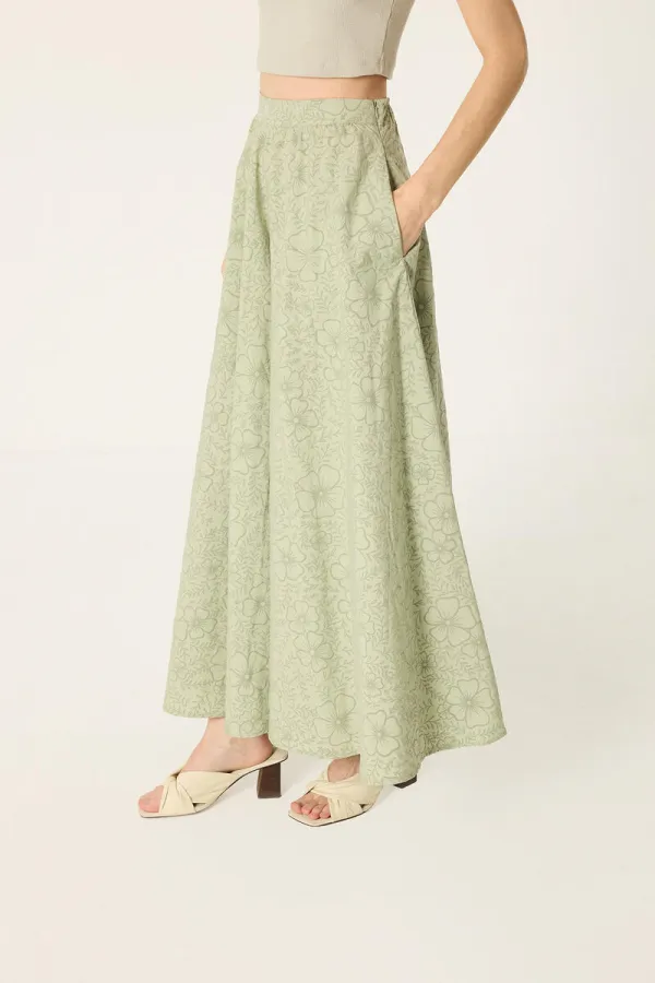 PATTERNED POPLIN SKIRT PATTERNED POPLIN SKIRT