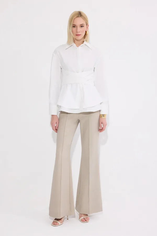 CHEMISE AVEC CEINTURE À LA TAILLE