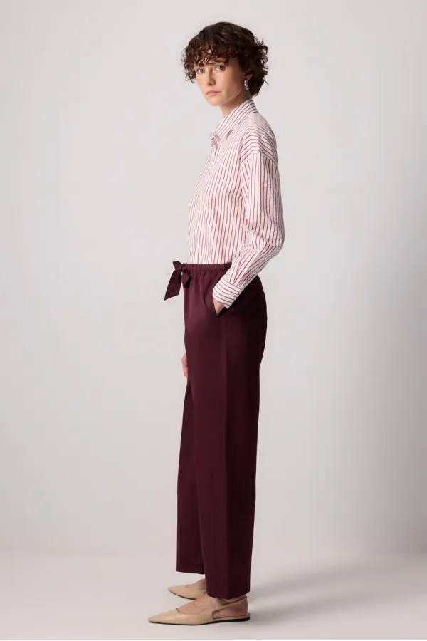 ELASTIC WAIST WIDE LEG PANTS