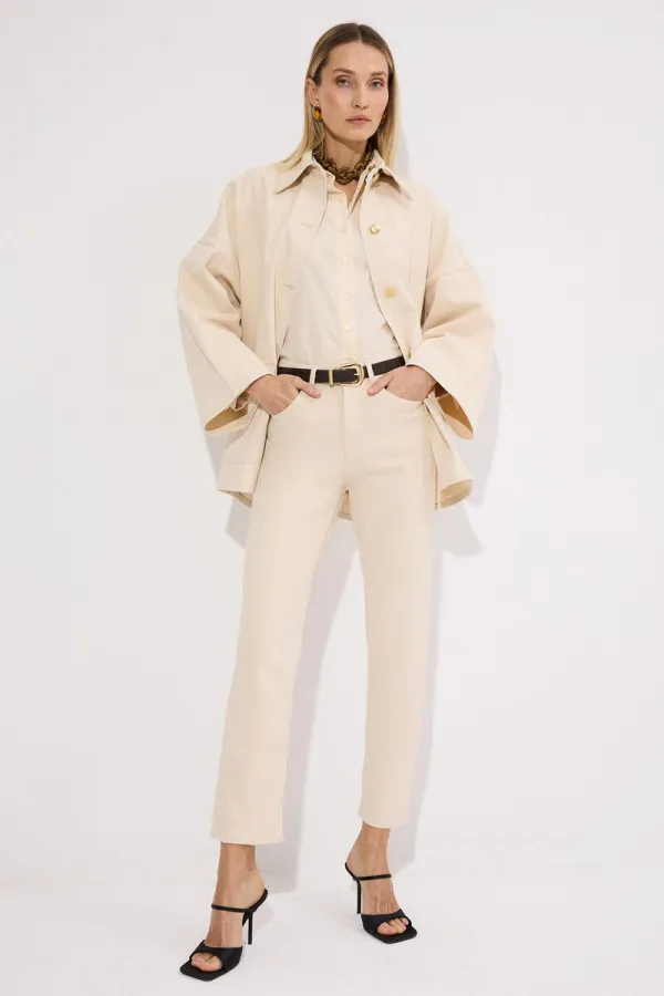 ELASTİK BEL DENİM PANTOLON