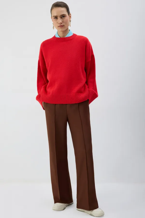 BELİ LASTİKLİ NERVÜRLÜ PANTOLON