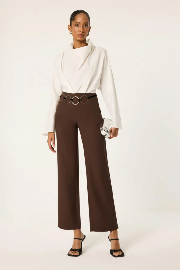 STRAIGHT FIT CREPE PANTS STRAIGHT FIT CREPE PANTS