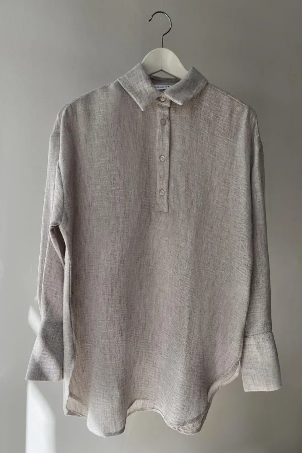 SHIRT COLLAR MELANGE TUNIC
