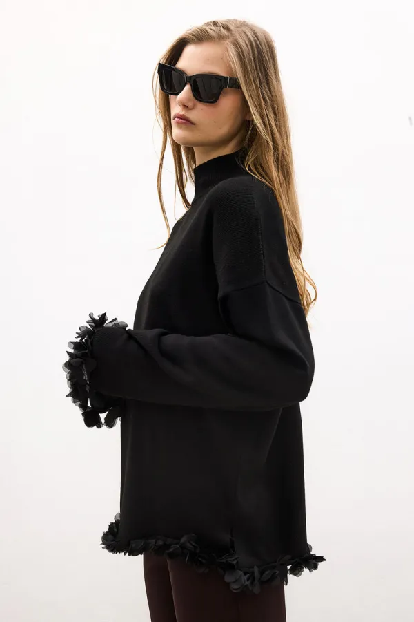 ŞİFON PÜSKÜLLÜ TRİKO KAZAK