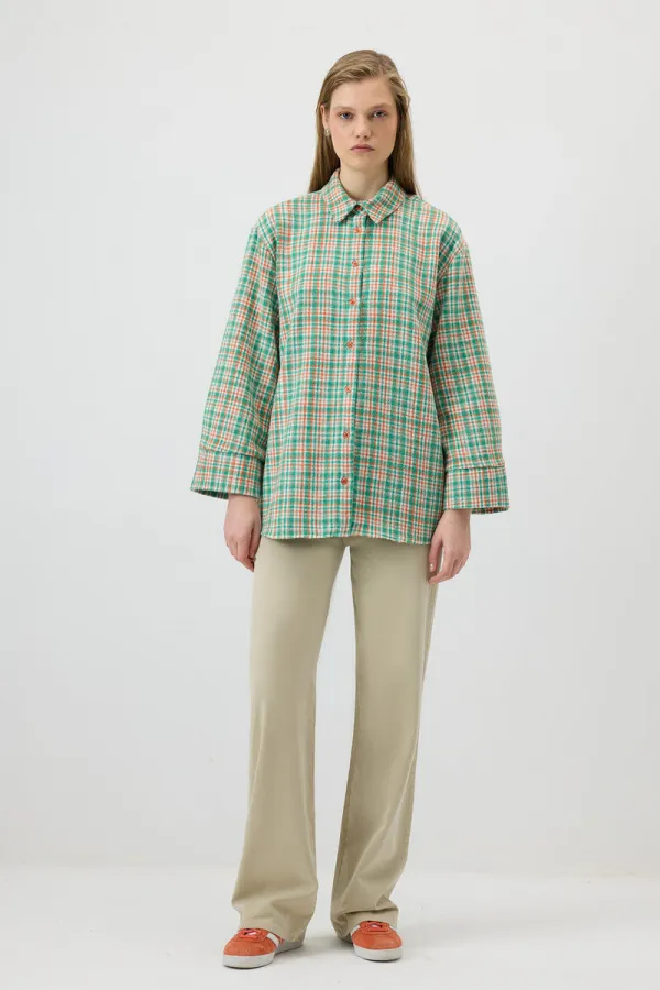 GENİŞ MANŞETLİ EKOSE GÖMLEK