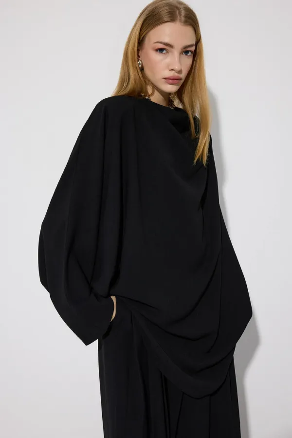 Tunique drapée asymétrique